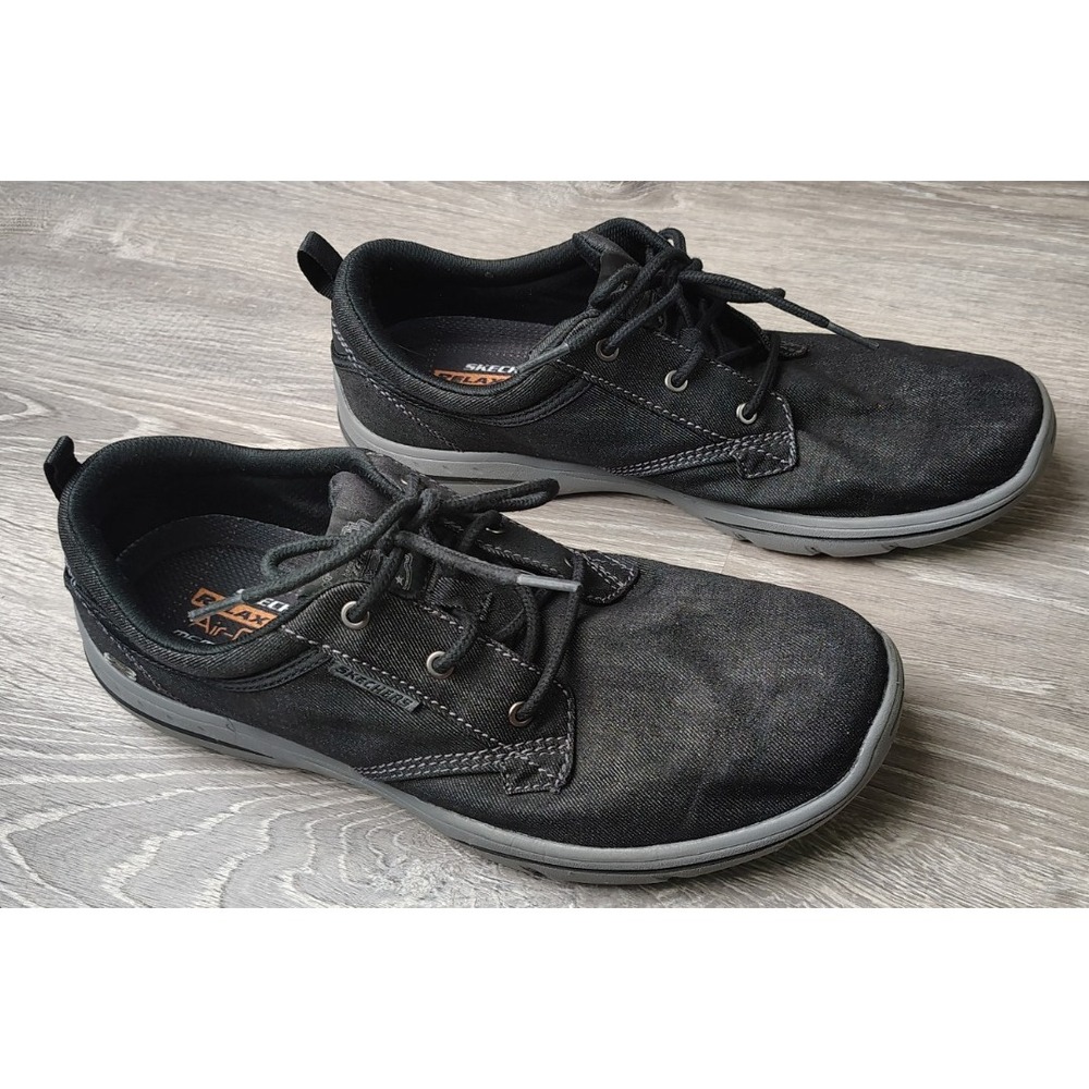 Skechers Relaxed Fit Air Cooled Men's Size 10 Black 64923 Lace Up Shoes Sneakers